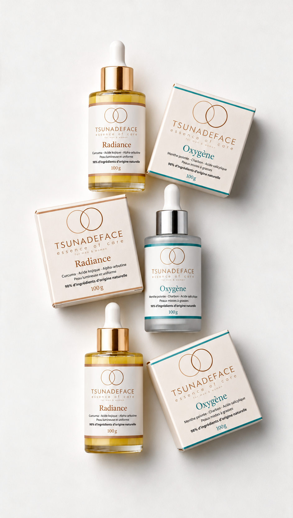 Les gammes Radiance et Oxygène TSUNADEFACE